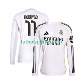 Camiseta Real Madrid Rodrygo 11 Primera Equipación 2025/2026 Manga Larga